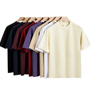 Camiseta de Trabajo de Manga Corta, Cuello Redondo, Color Sólido, Poliéster, Algodón, Amoníaco, 240g, Corte Holgado, Tendencia, para Empresas y Grupos - Product Image 1