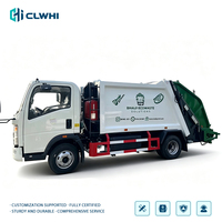 Nouveau camion à ordures compacteur arrière Howo 4x2 7M³ 150HP Euro 6, mini camions à ordures, camion compacteur de déchets Howo
