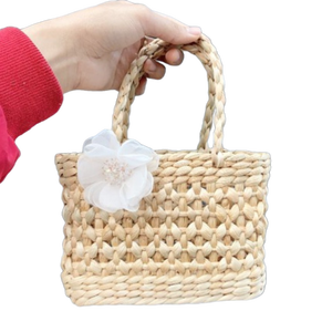 สินค้าขายดีถุงหวายผักตบชวาสีน้ำตาลอ่อนสำหรับตกแต่งของขวัญวันหยุดที่ประตูฟาง - Product Image 4