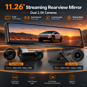กระจกมองหลังแบบสตรีมมิ่ง Cybertruck ขนาด 11.26 นิ้ว พร้อมกล้องบันทึกหน้ารถคู่ความละเอียด 2.5K รองรับ 5G Wi-Fi และ GPS - Product Image 4