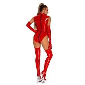 MOGlovers <span class=keywords><strong>Combinaison</strong></span> Zentai / Catsuit <span class=keywords><strong>en</strong></span> <span class=keywords><strong>Latex</strong></span> PU à fort rebond, avec entrejambe ouvert à fermeture éclair, style Punk Sexy, sous-vêtement de club pour femme - Product Image 4