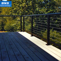 130*90*1100 cm Systèmes de garde-corps de câble noir simples pour balcon et escalier Rampe d'escalier en acier inoxydable