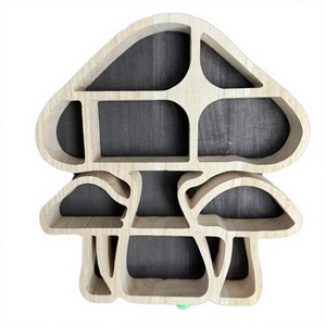 Étagère murale en bois artisanale en forme de champignon, présentoir à cristaux, support flottant - Product Image 4