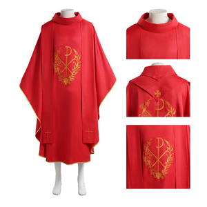 Chasuble Catholic Vestment Red Purple Embroidery <strong>Bishop</strong> Cements Chasubles Church - Product Image 3