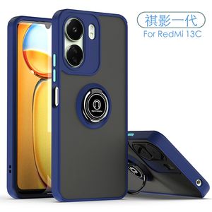 Étui de téléphone pour Xiaomi Redmi 13C <span class=keywords><strong>Poco</strong></span> C65 avec béquille rotative à 360 degrés, coque arrière en PC transparent givré - Product Image 4