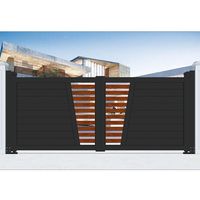 Barrière de sécurité motorisée en aluminium pour jardin, design personnalisé, finition noire, durable pour maison et villa