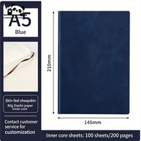 Carnet A5 à couverture souple en PU avec logo personnalisé, bloc-notes simple pour les affaires, le bureau et les notes de réunion, aspect cuir de mouton