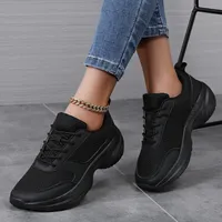 Chaussures de course décontractées pour femmes à largeur étendue, automne/printemps, à bout fermé, amorties, respirantes, légères, à plateforme, à lacets, résistantes aux chocs