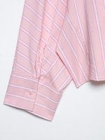 Chemise rayée à manches larges pour femme, modèle 2026, coupe décontractée, chemisier de bureau avec boutons sur le devant, OEM/ODM par une usine chinoise