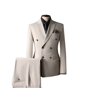 <span class=keywords><strong>Costume</strong></span> professionnel 3 pièces pour homme, coupe ajustée, croisé, en tissu peigné infroissable, haute qualité, idéal pour les mariages et événements professionnels - Product Image 6