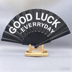 23Cm Cá Nhân Nhựa Tay <span class=keywords><strong>Fan</strong></span> Cho Đám Cưới Và Khuyến Mãi Linh Hoạt Không Thấm Nước Màu Đen Tay <span class=keywords><strong>Fan</strong></span> Nhựa PP Cho Trang Trí - Product Image 2