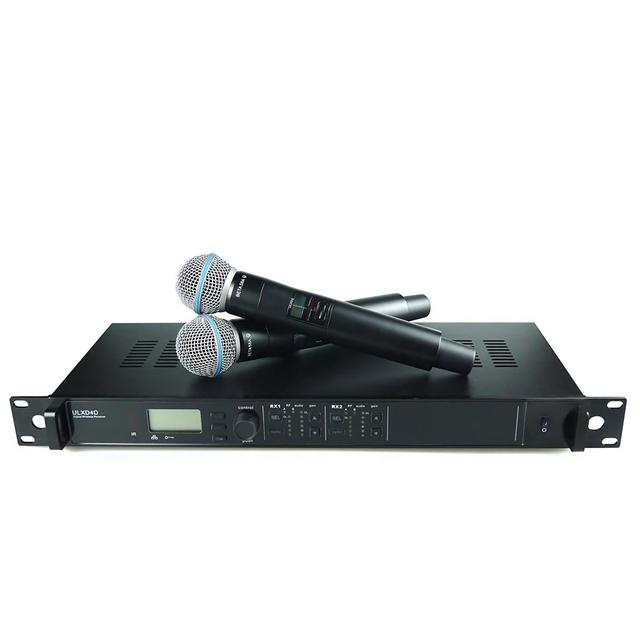 TNH ULXD4D UHF Professional Wireless Microphone Dual Channels Transmitter with Handheld Microphone BETA58A Dynamic Microphone