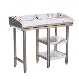 Mesa de trabajo de acero inoxidable 304 personalizada VICTORY KITCHEN con fregadero para hoteles y restaurantes - Product Image 1
