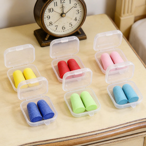 Transparent Mini Plastic Box With Lid For Earplugs Jewelry Storage Rectangle Solid Color Covered Small Parts Organizer - Product Image 1