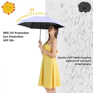 21 Inch High Quality Wholesale Promotional Cheap Custom Logo Print Manual 3 Folding Pongee Light Weight China Made <b>Umbrella</b> - Product Image 2