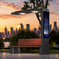 Mobilier d'extérieur intelligent et durable à énergie solaire avec chargeur USB intégré, éclairage LED sans fil pour les places publiques et les aménagements paysagers