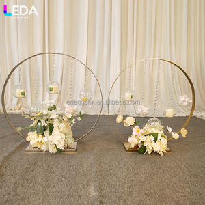 LEDA Centre de table de mariage rond en métal de luxe, décoration de table de mariage pour la décoration de table de mariage - Product Image 1