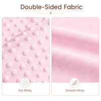 Couverture douce en polaire minky à double couche, personnalisée, vente en gros d'usine, couverture confortable en minky à pois pour nouveau-nés
