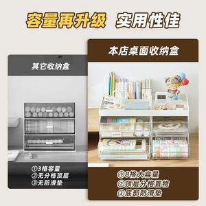 Drawer Style Compartmentalized Storage Box White Transparent Drawers Stackable Office Desk Organizer Stationery Holder - Product Image 5