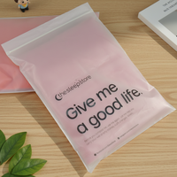 Sac d'emballage refermable personnalisé avec logo imprimé en héliogravure, biodégradable, sans plastique, avec fermeture éclair givrée, compostable pour vêtements