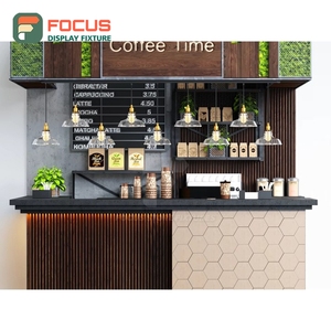 Exhibidor de Productos de Café Contemporáneo con Acabado en Nogal Negro, Área de Exhibición de Accesorios, Exhibidor para Tienda de Granos - Product Image 5