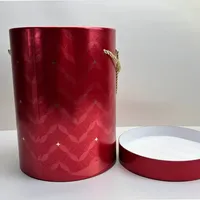 Boîte cadeau cylindrique rigide en papier de qualité supérieure avec poignée en corde, logo personnalisé, emballage de luxe pour fleurs, boîte tube pour mariage