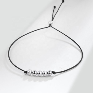 Wholesale Men Women 925 Sterling Silver Minimalist <strong>Beads</strong> <strong>Bracelets</strong> Jewellery Unisex Fashion Rope Silver <strong>Beads</strong> <strong>Bracelets</strong> - Product Image 5