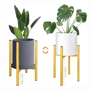 Plant Stand Factory Price Metal Iron Gold Black Plant Stand Can Adjust Width Outdoor Plant Stand for Home Garden Display