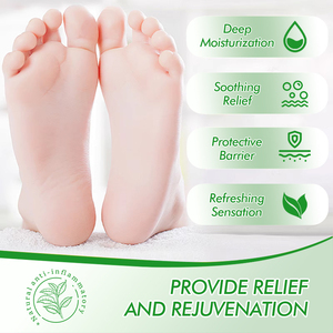 Crème pour les <span class=keywords><strong>pieds</strong></span> à l'huile d'arbre à thé Guanjing, aloe vera, vitamine E, huile de menthe verte, apaisante, rafraîchissante, hydratante en profondeur - Product Image 3
