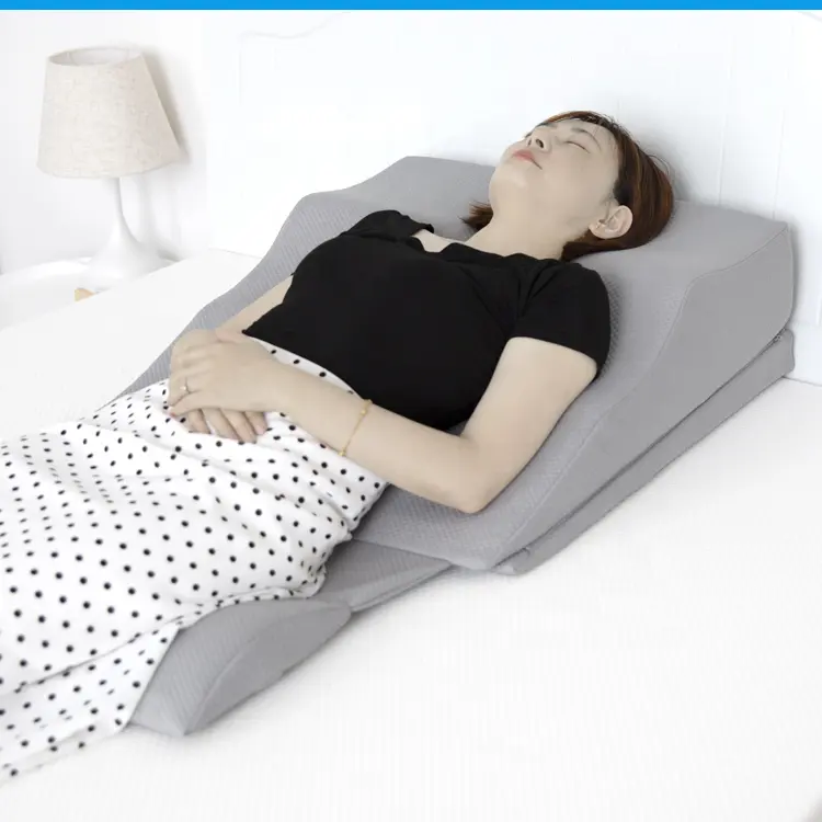 Cuña de alivio de presión, almohada cómoda para el reposacabezas en un paquete, parte superior de espuma viscoelástica, cubierta de bambú extraíble