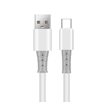 Kabel USB silikon ponsel pengisian daya cepat, kabel Data pengisi daya Cepat 3 kaki 1m USB A ke Tipe c