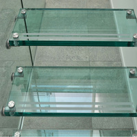 Bricolage sans cadre flottant givré anti-dérapant feuilleté trempé panneaux de verre et en acier inoxydable escalier kit coût