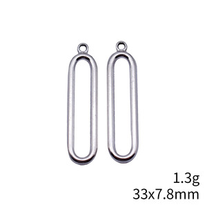 Accesorio decorativo DIY multicolor de 33x7.8mm, 1.3g, colgante geométrico elíptico hueco. - Product Image 5