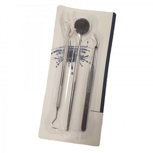 Ensemble d'instruments dentaires professionnels en acier inoxydable pour examen manuel : miroir buccal et pince pour usage clinique - Product Image 2
