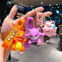Venta al por mayor 100 Pikachued y Gengar llaveros pequeños dibujos animados clave colgantes muñecas hechas de silicona y goma gran regalo