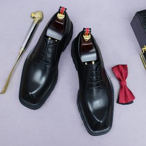 รองเท้าอ็อกซ์ฟอร์ดหนังแท้คุณภาพสูงสุด งานแฮนด์เมดแบบสามข้อต่อ ยี่ห้อ Goodyear  สำหรับผู้ชาย สไตล์ลำลองทางธุรกิจ  แบบผูกเชือก สีเขียวอมฟ้า - Product Image 6