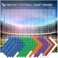 Kit de tableau de draft de football fantastique 2025 pour 12 équipes, 20 tours, 512 étiquettes autocollantes de joueurs, grande taille