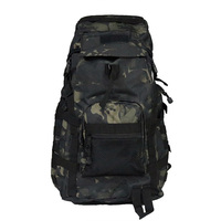 Sac à dos tactique unisexe 65L en Oxford, camouflage, étanche, avec fermeture éclair, pour randonnée et sports de plein air, personnalisable en usine