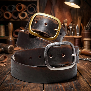 Cinturones Casuales de Cuero Vacuno para Hombre BS INTERNATIONAL NA241 con Impresión por Transferencia Térmica, Resistentes al Agua, Duraderos, Transpirables y Ecológicos de Acero - Product Image 1
