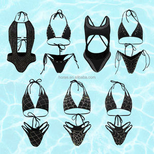 S679 stile ragazza Glitter costumi da bagno e <span class=keywords><strong>Beachwear</strong></span> cristalli strass decorazione Spandex Hot Club decorazione di diamanti da bagno - Product Image 5