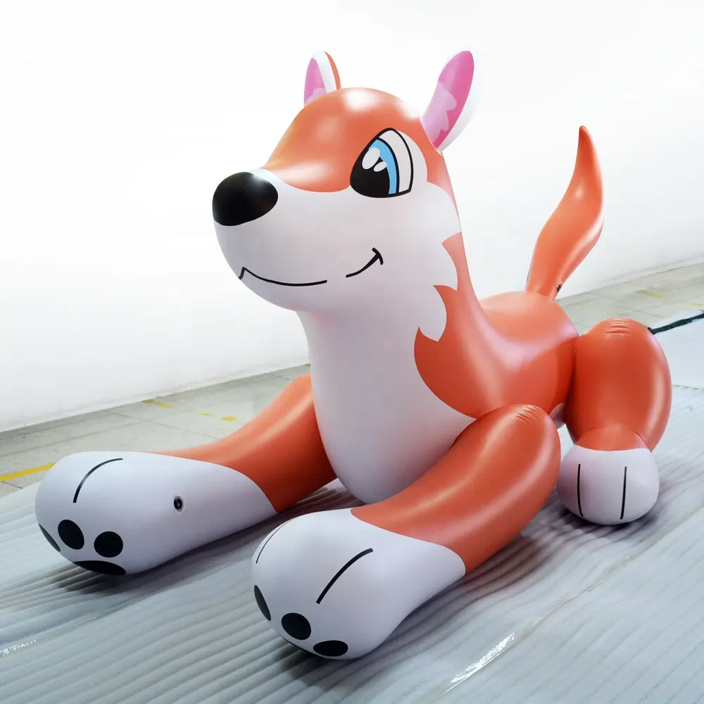 Hongyi बड़े विज्ञापन पीवीसी नारंगी कर्कश Inflatable कुत्ते कार्टून खिलौना
