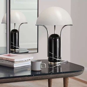 Lámpara de mesa de mármol minimalista moderna, diseño de hongo LED E27 para sala de estar, dormitorio, estudio, iluminación decorativa - Product Image 2