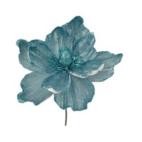 Karangan Bunga Natal Gaya Eropa Grosir, Beludru Biru Tepi Emas, Bunga Magnolia Sutra Buatan