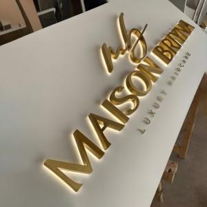 Custom 3D segno di segnaletica in metallo Logo del salone di affari retroilluminato lettera di luce esterna segno Lasercut cartello <span class=keywords><strong>LED</strong></span> - Product Image 3