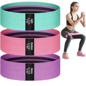 Banda de látex elástica de nivel pesado, equipo de ejercicio, Círculo de cadera de algodón, bucle de glúteos con banda de poliéster para entrenamiento de resistencia de Yoga - Product Image 1
