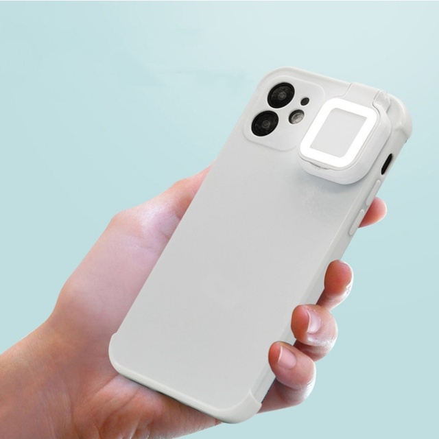 Selfie Make up Square Light Mobile Phone Shell for iPhone 12 Promax Phone Case with Ring Light