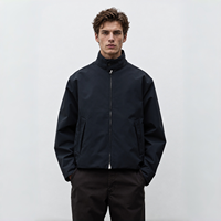 Veste pour homme imperméable, coupe-vent, respirante, en nylon et coton mélangés, fermeture éclair bidirectionnelle, coupe-vent décontracté pour les voyages en plein air