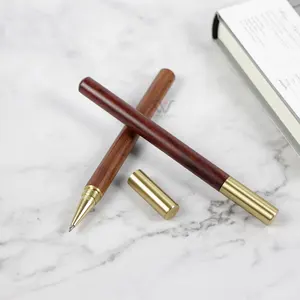 China Factory New Product Original Ecology Handcrafted Wooden Brass Pen for Gift Roller Pen