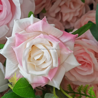 Prix d'usine Nouvelle Décoration Murale Florale Moderne Rose et Vertes Feuilles 2,4 m x 2,4 m Faite à la Main Artificielle pour Baby Shower