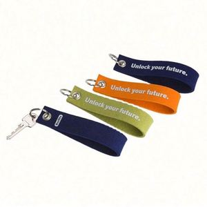 Promotional Cheap Customized Felt Key Holders Doule Side Embroidery Logo Printed Wool Felt Keychains Keyrings - Product Image 1
